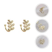 1 paire de clips d'oreilles délicats, décors d'oreilles élégants (dorés)