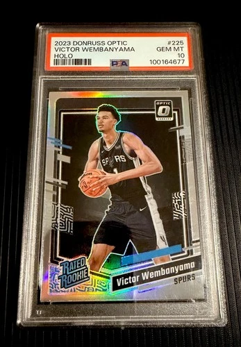 2023-24 Donruss Optic Victor Wembanyama Rookie Holo Prizm #225 RC PSA 10 Gem 💎