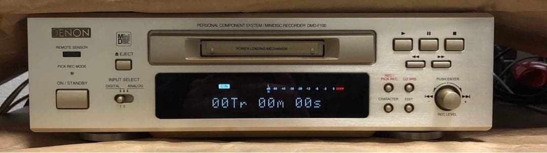 [For Repair] Denon DMD-F100 MD Deck with Remote Control 100V