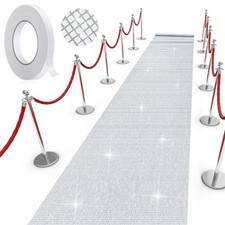 Silver Carpet Runner Runway Rug 2.46x15 Ft Disco Party Wedding Dance Decor