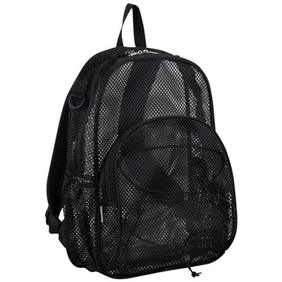 Eastsport Mesh Beach Backpack Black Bungee Lightweight Travel Gym Bag