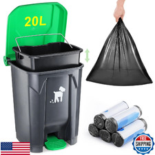 Dog Poop Trash Can Outside, 20L Pet Waste Container with Removable Inner Waste B