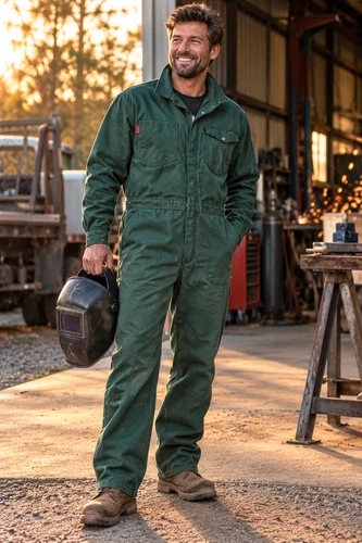 Workrite FR Nomex IIIA Coveralls 56L Spruce Green Arc Rating 5.7 Made in USA - product listing photo