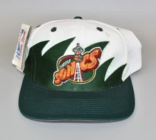 Seattle Sonics Vintage Logo 7 Sharktooth Snapback Cap Hat - *Color Blemishes