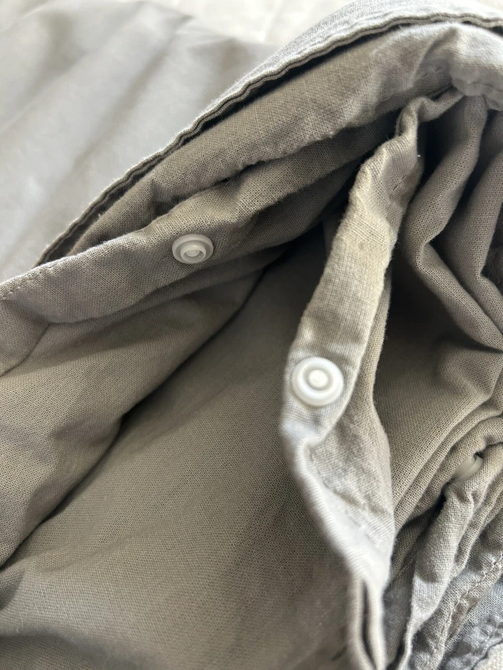 Funda nórdica y fundas Ikea ANGSLILJA gris liso algodón cama completa/queen Foto 3 de 4