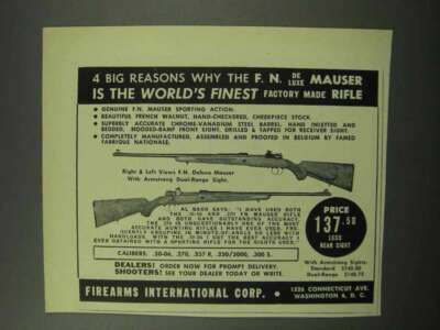 1950 F.I. Ad - F.N. Deluxe Mauser Rifle