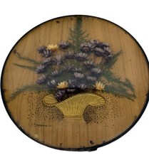 Antique Bubble Glass Dome w/Dried Flowers, Convex 4.5" Frame Circa 1894 - E