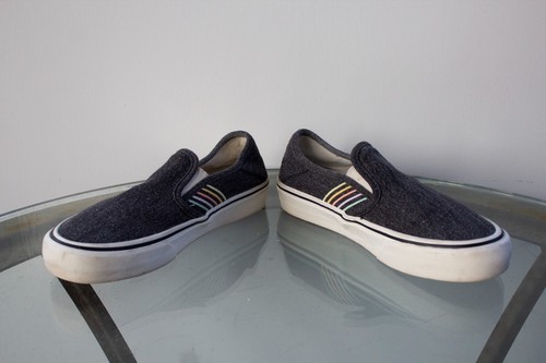 VANS Womens Slip-on SF Ultracush Gray Funk Stripe Rainbow Skate Shoes Size 5 - Picture 3 of 7