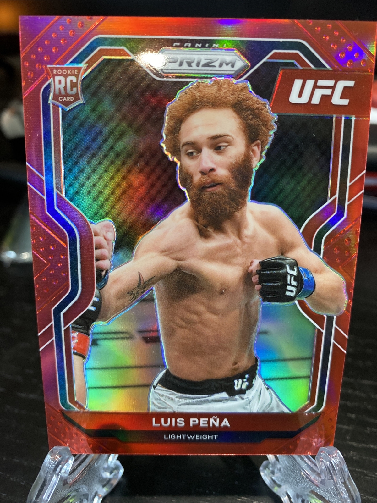 Luis Pena 2021 Panini Prizm UFC Red Refractor RC Rookie Card 240/275 #27