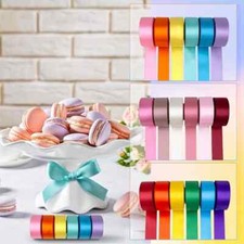 25 Metres DOUBLE SIDED Satin Ribbon Full Rolls 10mm 23mm 25mm 40mm Widths Gifts