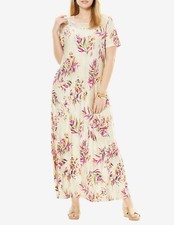 Jessica London Plus Size Petite Radiant Orchid Crochet Applique Maxi Dress 16W 