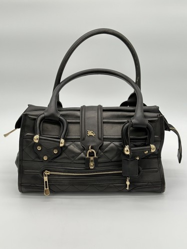 Bolso de Mano Grande Manor Marrón Colchado Burberry Piel de Becerro De Colección