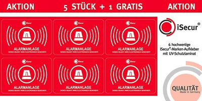 5er Aufkleber-Set Alarmanlage I innenklebend I 6x4 cm I hin_456