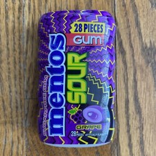 6 Pack - Mentos SOUR Sugar-Free Chewing Gum with Xylitol, Sour Grape - 28 Pieces