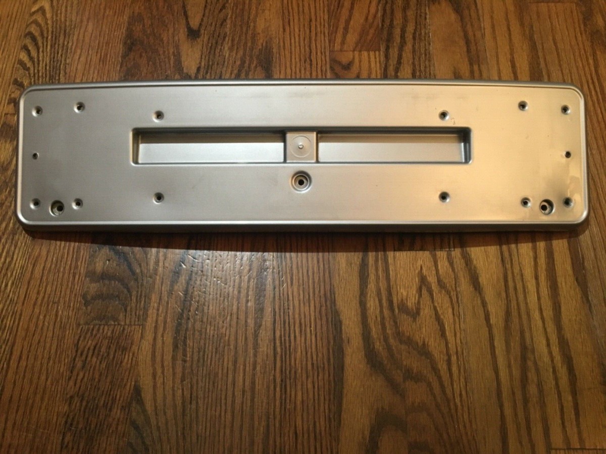 Silver BMW E46 Front License Plate Frame Holder 3-Series Euro OEM