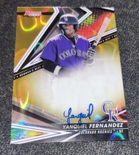2022 Bowman Best Yanquiel Fernandez Gold Lava Refractor auto Rookie #17/75