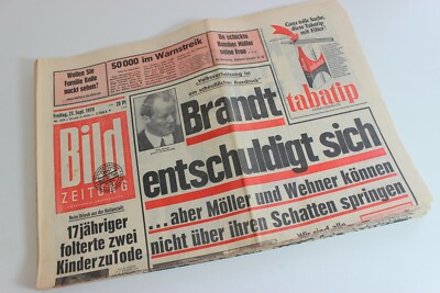BILDzeitung 25.09.1970 September  Umschlagsseiten / 4 Seiten    Brandt