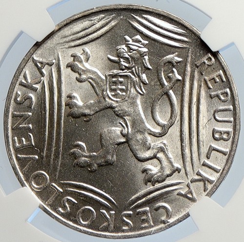 1948 CZECH REPUBLIC Czechoslovakia INDEPENDENCE Silver 100 Kor Coin NGC i105757 - Picture 2 of 5