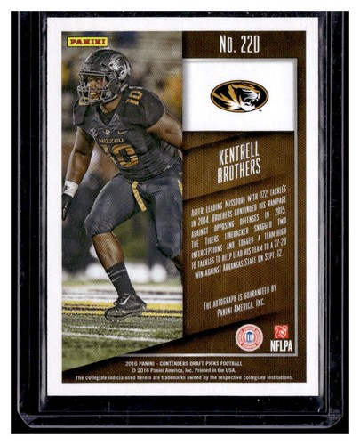 Panini Contenders Draft Picks 2016 autógrafo de radiocontrol automático Vikings - Imagen 2 de 2