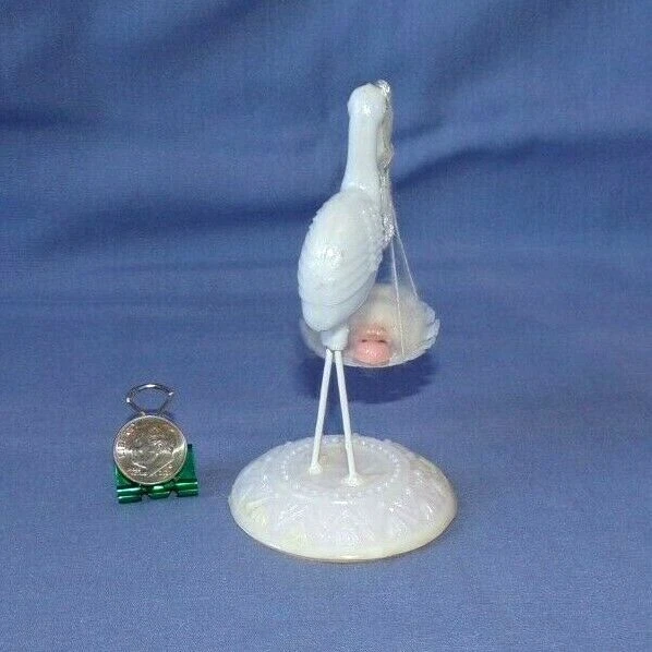 Miniatura Baby Shower Decoración de Pasteles Estatuilla Cigüeña Columpio Bebé De Colección 4" Foto 3 de 4