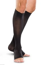 Truform 20-30 Below Knee Compression Stockings Open Toe Black