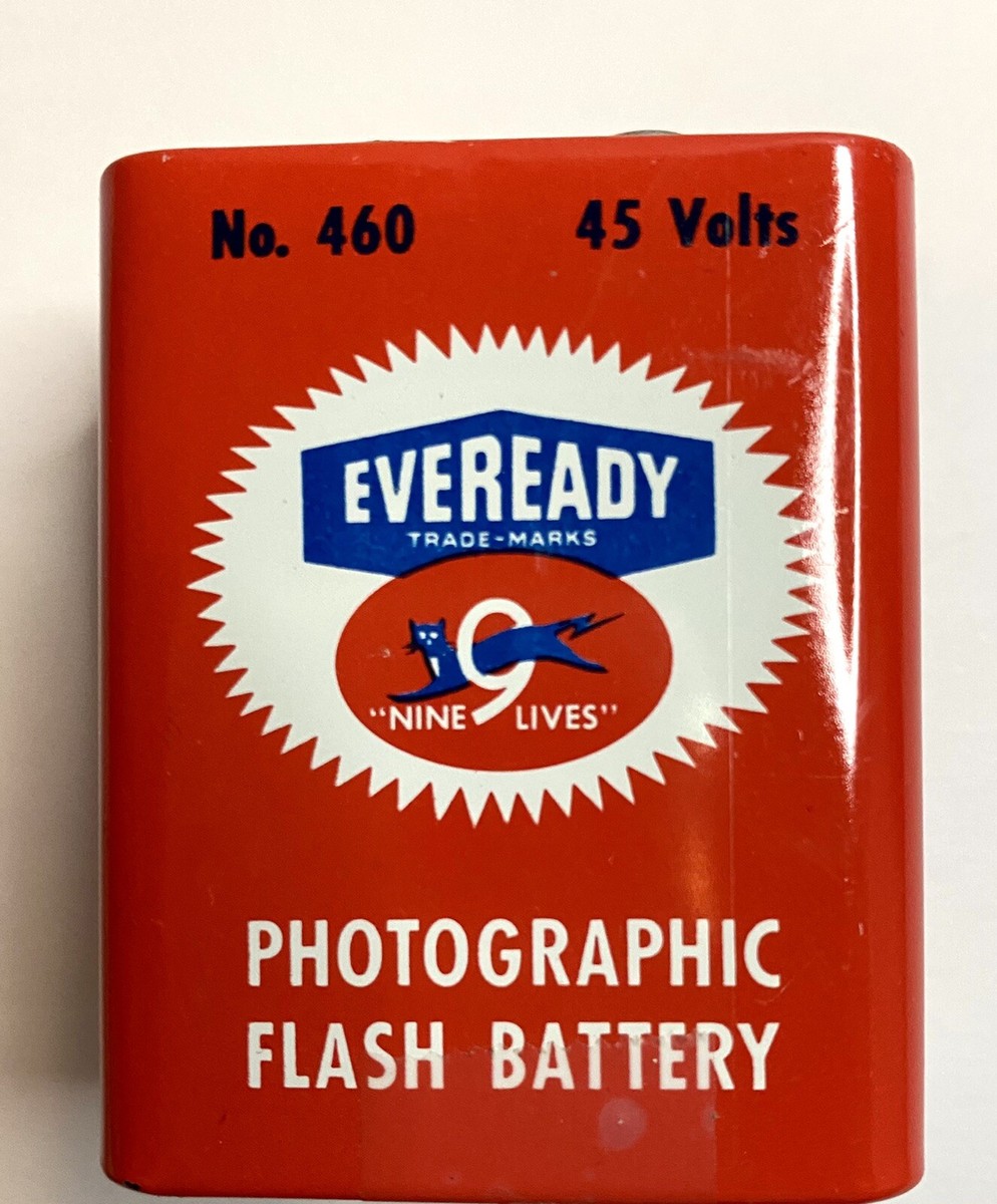 EveReady Vintage Black Cat Photographic Flash Battery 45 Volt