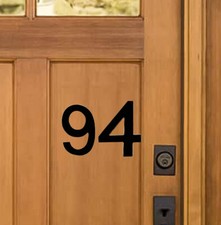 Stick-On House Numbers - No 94 - Satin Black - 10cm - Door, Fence, Gate