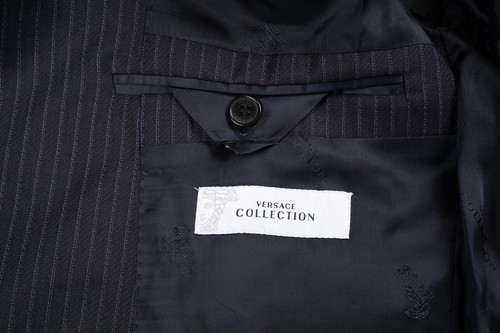 VERSACE COLLECTION Black Wool Sport Coat Regular Fit Notch Lapel 40 R (EU 50) - Picture 7 of 9