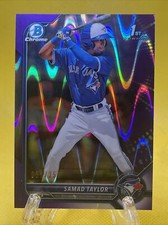 2022 Bowman Chrome SAMAD TAYLOR Blue Jays Purple Lava Raywave Refractor /250 1st