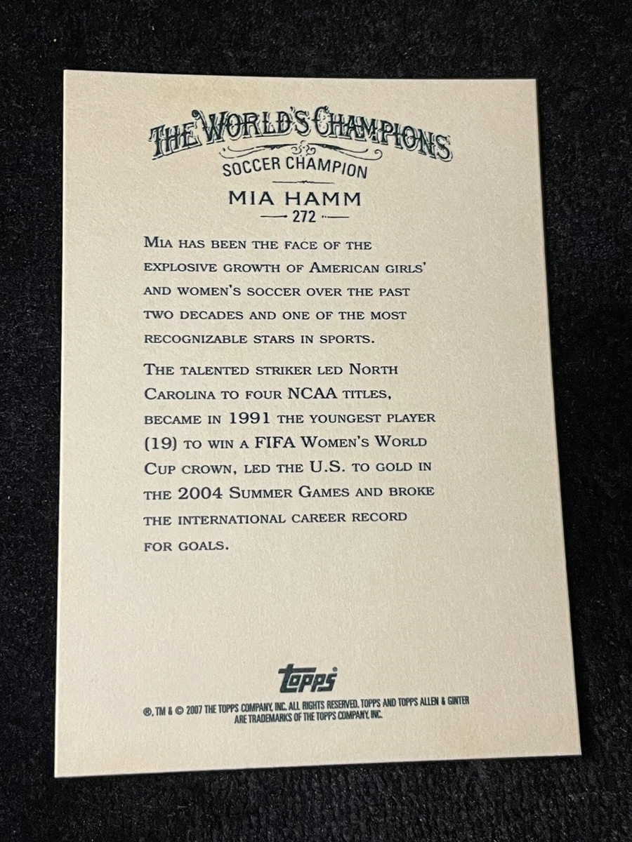 2007 ALLEN & GINTER MIA HAMM World Cup & Olympic Soccer Champion card # 272  C246 | eBay