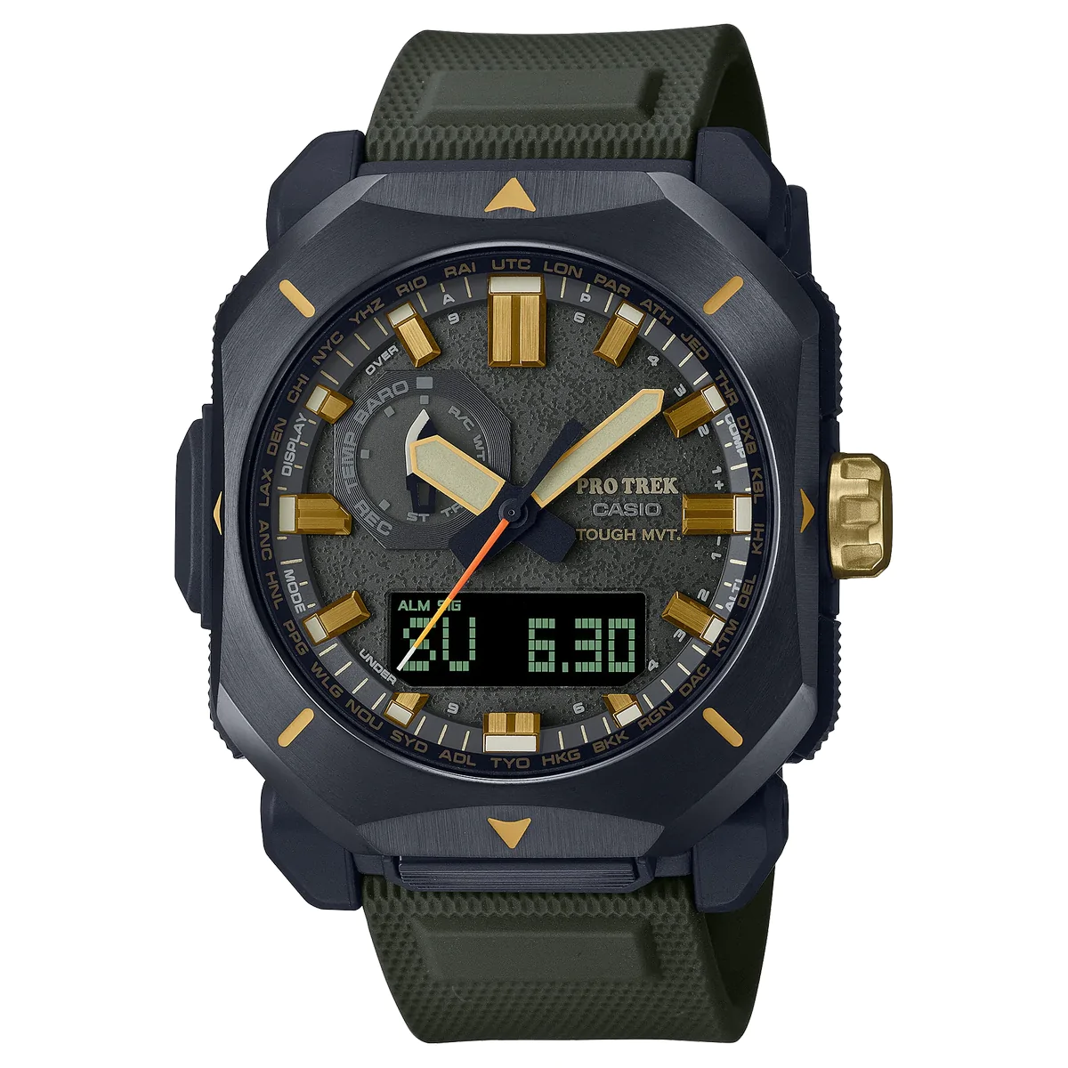 Casio Pro Trek PRW-6900Y-3ER in acciaio e resina ecologica verde