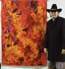64”X44” Mark Little original Professional Canvas Painting,Abstract, Action XL
