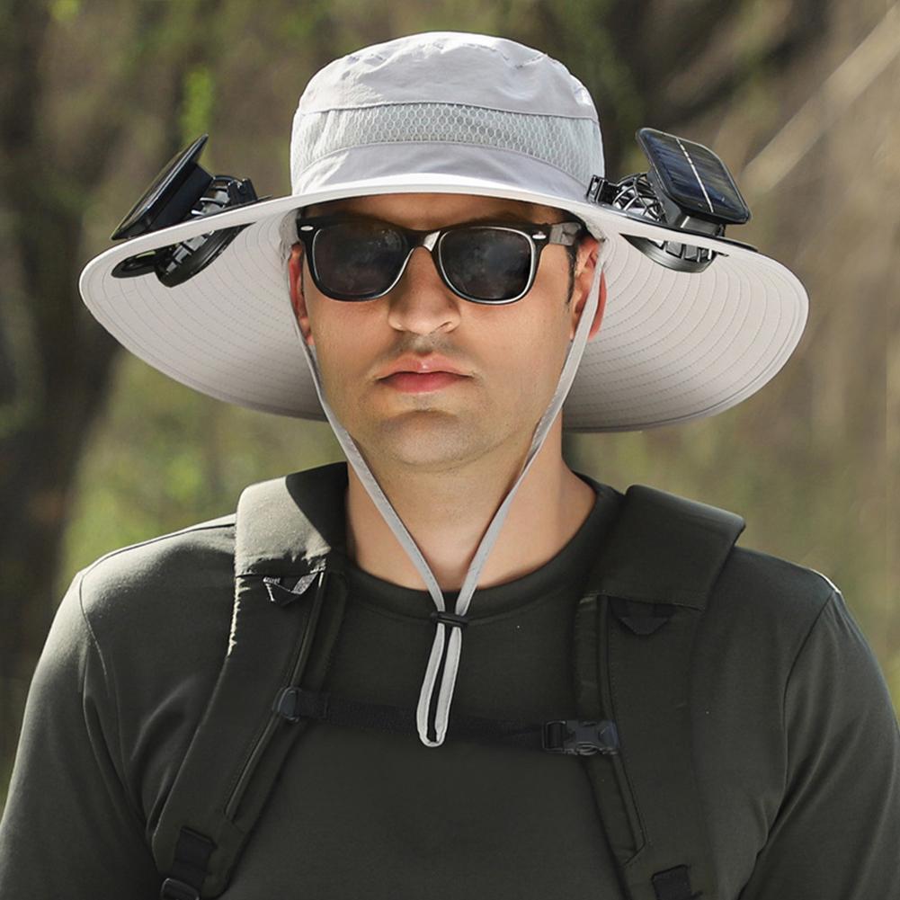 Sun Hat With Fan Solar Fan Hat Garden Sun Hat USB/Solar Charging