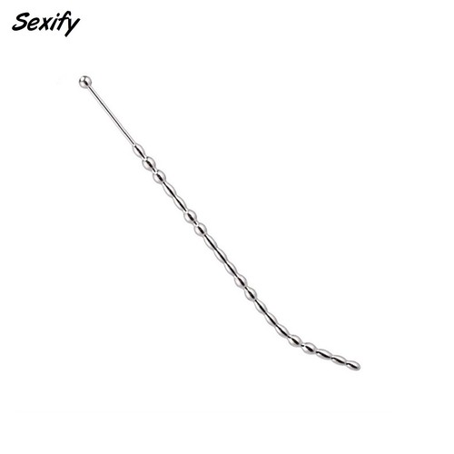 Extra Long Ribbed Penis Plug Cock Steel Rod Men Smooth Stainless Adult Sex Toy - Picture 4 of 11