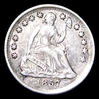 1857 Seated Liberty Half Dime Silver ---- Nice Coin ---- #019Z