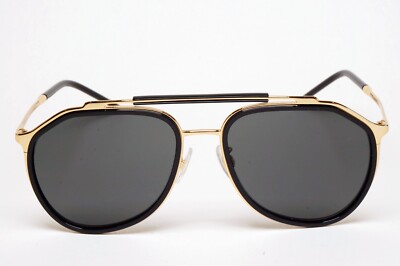 Dolce & Gabbana Sunglasses Black Gold Pilot Brow Bar D&G DG