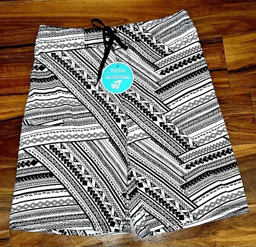 Wailoa Surf Short "Men 4 Way Stretch Board Short" Black  Tribal