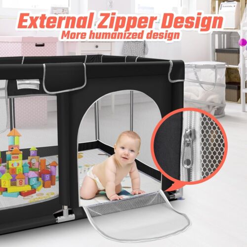 50" x50" Playpen with Mat Waterproof for Babies and Toddlers Play Pen Playards - Picture 7 of 17