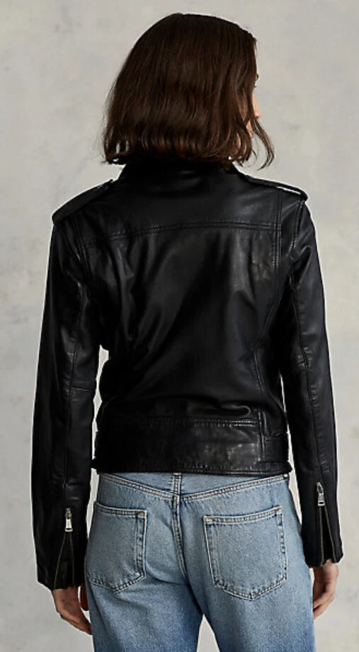 Polo ralph lauren leather biker jacket sale