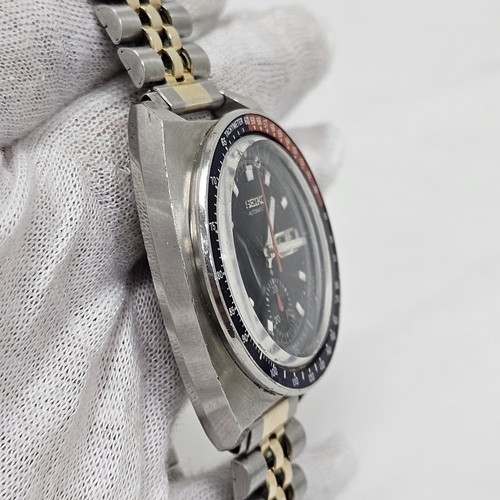 Vintage Seiko 6139-6005 Blue Pogue Pepsi Bezel Chronograph 17 Jewel - Picture 3 of 14