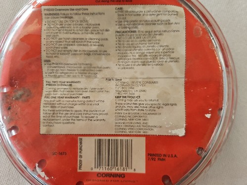 "NUEVO Juego de Tres Placa de Pastel Profundo de Vidrio Transparente de 1,5"" Vintage PYREX #209 EE. UU. - Imagen 13 de 13