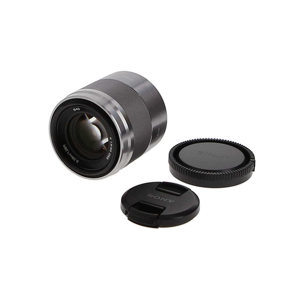 Sony 50mm F/1.8 E OSS E Mount Lens, Silver (SEL50F18) {49} with