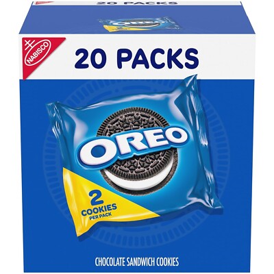 OREO Chocolate Sandwich Cookies, 20 Snack Packs (2 Cookies per Pack)