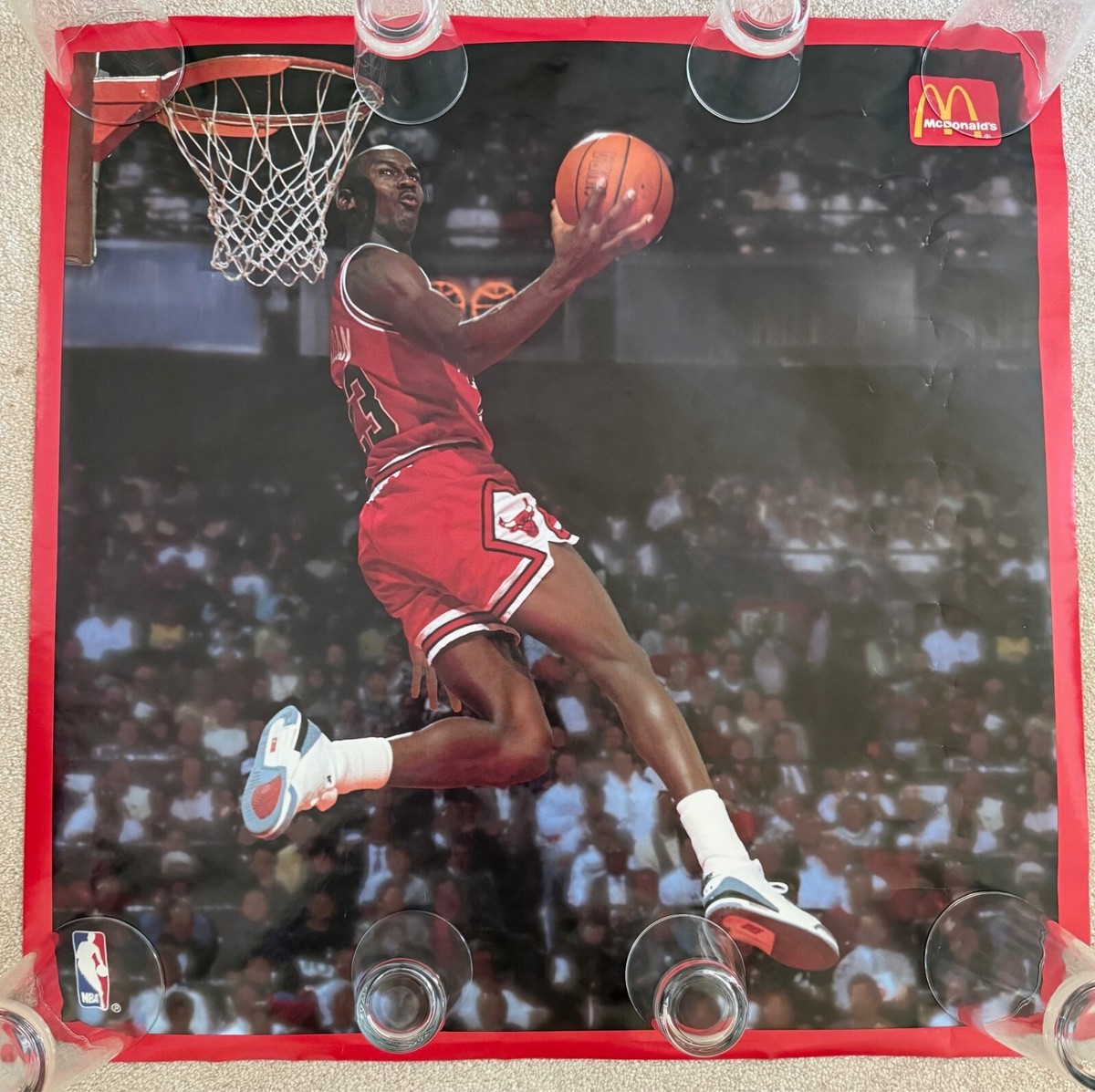 Vintage 1989 Michael Jordan Life Size 2-sided Poster - McDonald's