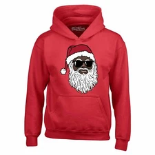 Santa Claus Sunglasses Hoodies Funny Christmas Holiday Party Sweatshirts