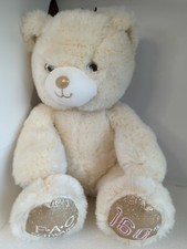 FAO Schwarz 160 Years of Toys Glitter Bear 12" Stuffed Animal White Gold Plush
