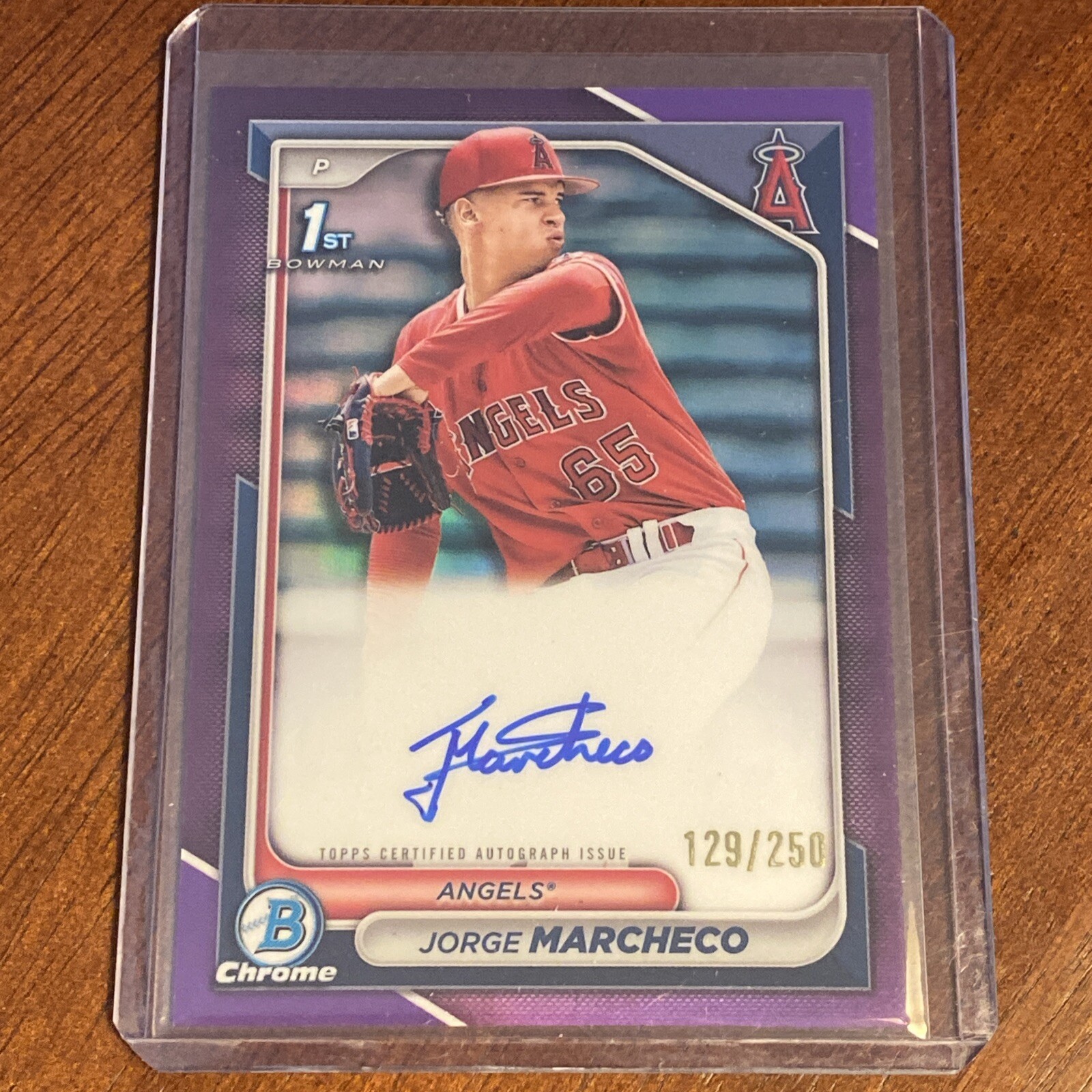 2024 Bowman Chrome Jorge Marcheco 1st Auto Purple Refractor /250 #CPA-JMH Angels