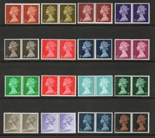 GB QEII Pre-decimal Machins Set of 16 (1 of each value & colour) pairs