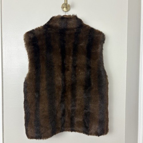 Coaco New York Kunstfell Weste braun Mob Wife Damen Medium wendbar schick Lagenlook - Bild 6 von 16