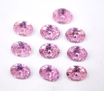 Lab Created Pink Zircon C.Z Oval Cut Loose Gemstone 9x11 MM For Jewelry P-3118